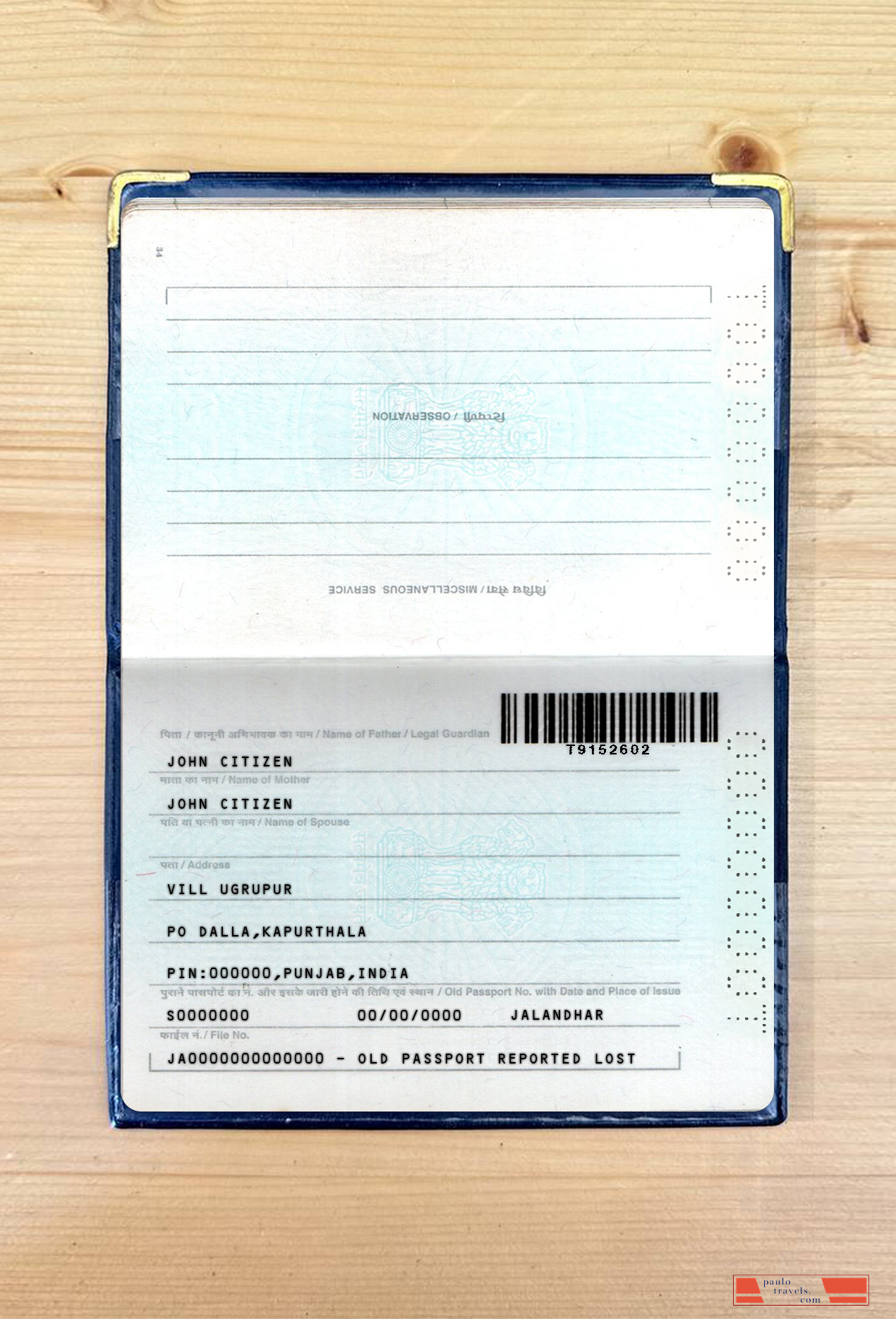 India passport new version 2 pages photolook  2 PSD template